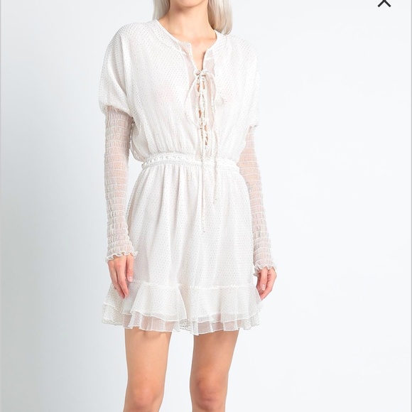 5Rue polka dot ivory short dress - Picture 1 of 7